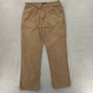Ridgecut Pants Mens 36x30 Brown Relaxed Fit Stretch Canvas Carpenter Workwear
